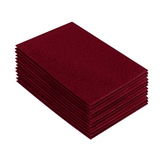 FabricLA Acrylic Felt Sheets for Crafts - Precut 9" X 12" Inches (20 cm X 30 cm) Felt Squares - Use Felt Fabric Craft Sheets for DIY, Hobby, Costume, and Decoration | Dark Red - 12 Pieces {1}