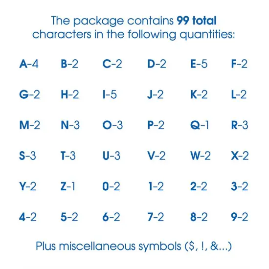 Creative Start Vinyl Self-Adhesive Letters and Numbers, 2", Block Font, Black, 99 count {2}