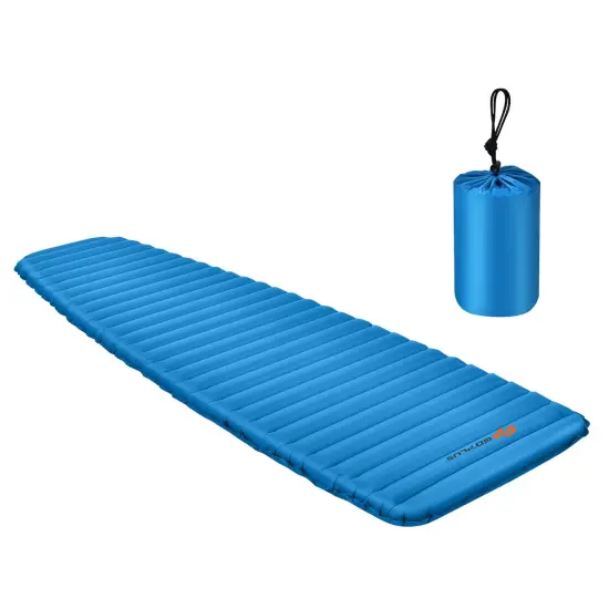 Goplus 3 Inch Inflatable Camping Sleeping Pad Waterproof & Comfortable Sleeping Mat Blue/Green {7}