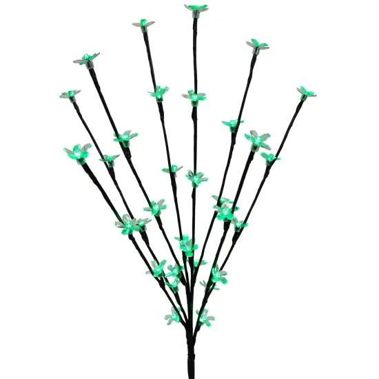 Northlight Pre-Lit Cherry Blossom Artificial Tree Branches - 2.5' - Green LED Lights - Set of 3 {5}