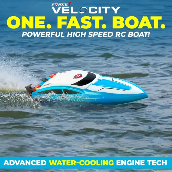 Force1 Velocity Fast RC Boat - Blue {2}