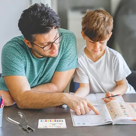 120 Pieces Reward Punch Cards Behavior Incentive Awards for Kids Students Teachers Home Classroom School Business Loyalty Card Positive Reinforcement Tool - 2" x 3.5" {6}
