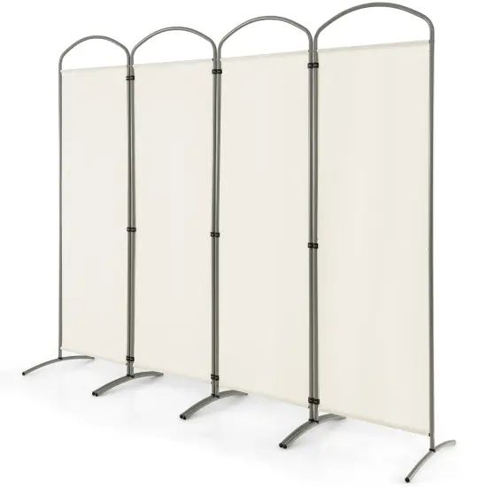 Costway 4 Panels Folding Room Divider 6 Ft Tall Fabric Privacy Screen Black/Brown/Grey/White {1}