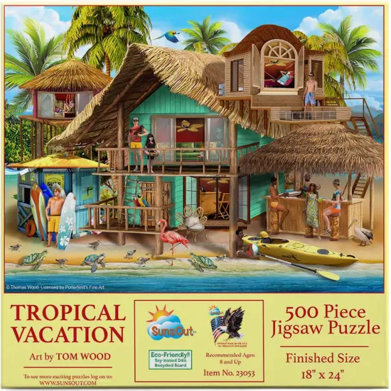 Sunsout Tropical Vacation 500 pc Jigsaw Puzzle 23053 {4}