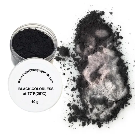 Color Changing Powder Pigment Thermochromic Temperature Heat Sensitive Black colorless 77&deg;f {5}