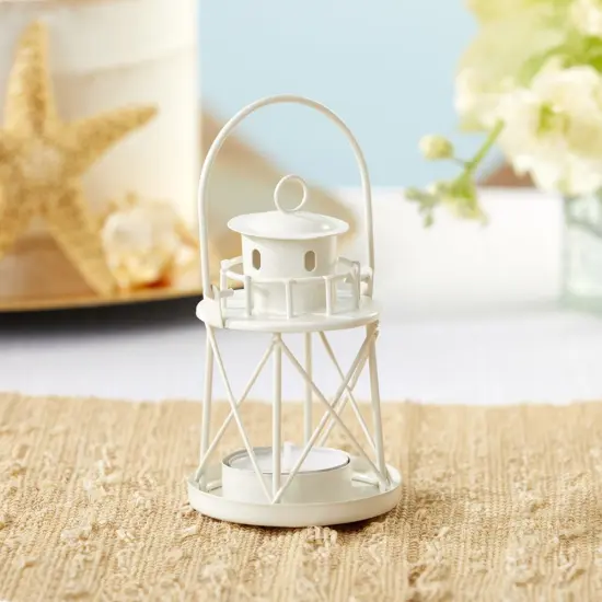 Kate Aspen Tea Light Holder - 8PCS - By The Sea Lighthouse Votive Candle Holder, Centerpiece for Wedding Table, Accent Piece, Birthday Party Decor, Bridal Shower & Wedding Favors {1}