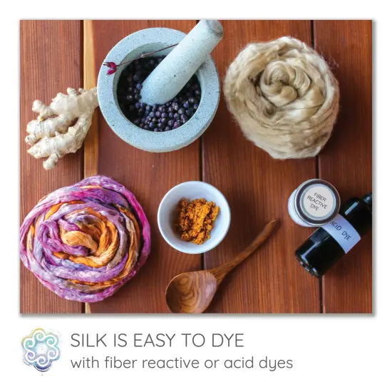 2oz Tussah Silk Fiber: Premium Grade Glossy Combed Top Roving. Hand Spinning, Blending, Felting, Dyeing, Paper & Soap Making. Natural White {5}