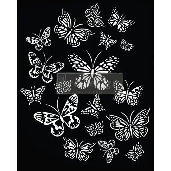 Redesign With Prima Decor Stencils - Butterfly Love - 1 pc, sheet size 20"x16" 655350656614 {1}