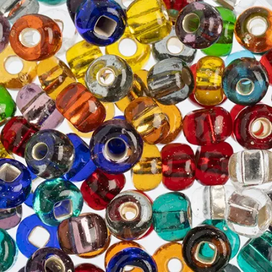 John Bead 32/0 Silver Lined Transparent Multi Czech Glass Seed Beads, 250g {1}