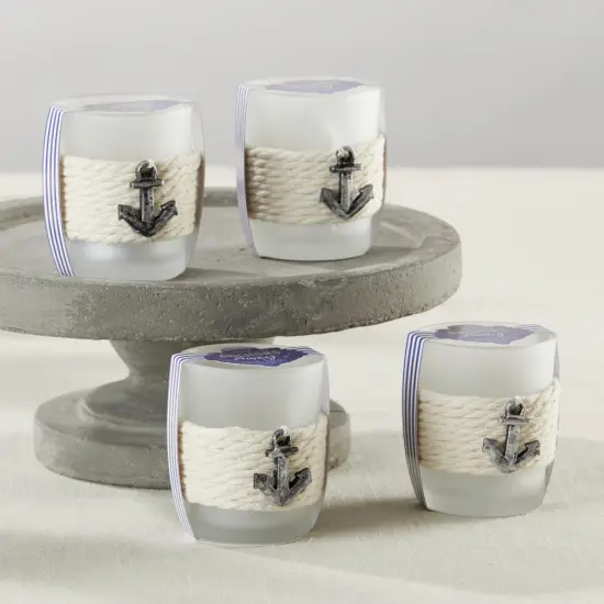 Kate Aspen 24PCS Tea Light Holder, Anchors Away Rope Tealight Candle Votives, Beach Theme Decorations, Favors Decor for Wedding, Bachelorette or Bridal Shower {1}