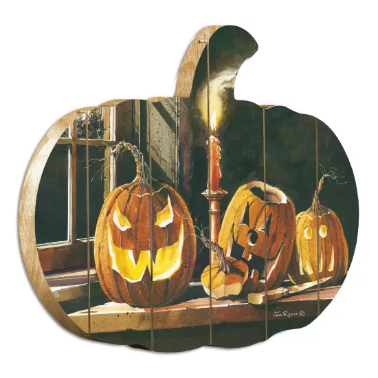 The Carving Table - Printed on Wooden Pumpkin Wall Art {1}