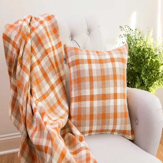 Dunmore Plaid Woven 50" x 60" Throw Blanket with Fringe {7}