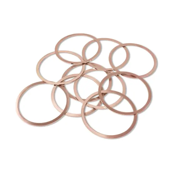 10 Pack - 65mm Stainless Steel 18K Rose Gold PVD Coated Blank Bangle Bracelet {1}