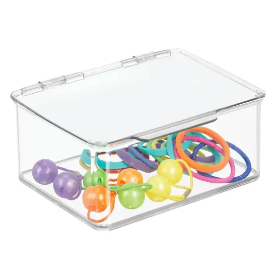 mDesign Stackable Countertop Storage Organizer with Lid {1}