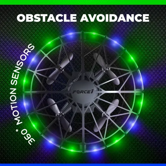 Force1 Scoot LED Hand Operated Drone for Kids or Adults - Green/Blue {6}