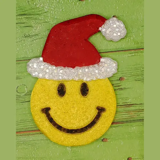 Smiley Santa inset lines Silicone Freshie Mold {2}