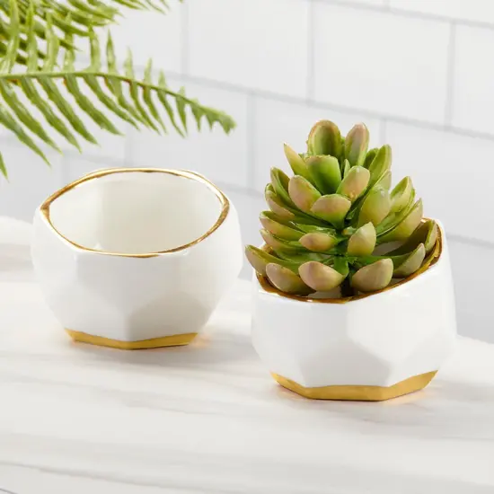 Geometric Ceramic Planter - Small (Set of 3) {5}