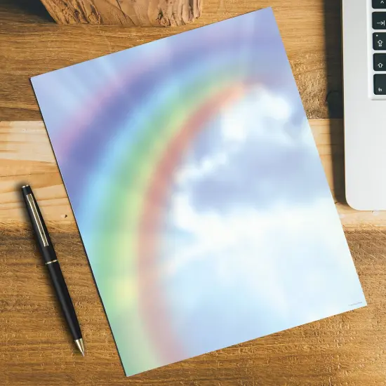 Great Papers! Rainbow Bright 2-Sided 8.5" x 11" Letterhead and #10 Envelope Scenic Stationery Set, 50 Stationery Sheets with 2-sided printing, and 25 Matching #10 Envelopes, Printer compatible {6}