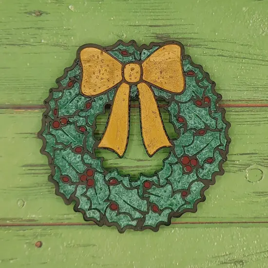 Holly Christmas Wreath Silicone Freshie Mold {2}