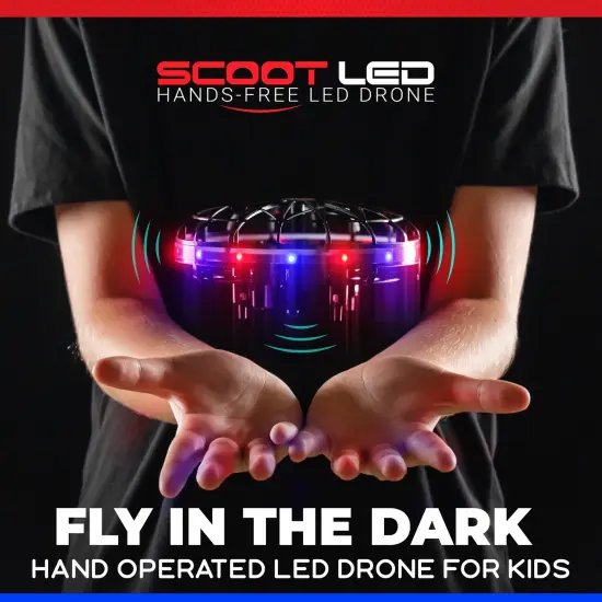 Force1 Scoot LED Hand Operated Drone for Kids or Adults - Red/Blue {2}
