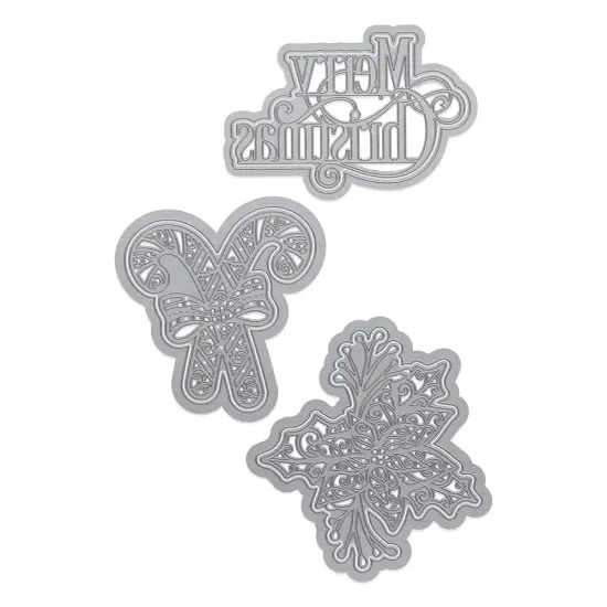 Tonic Studios Die Set-Merry Christmas Candy Cane & Poinsettia {4}