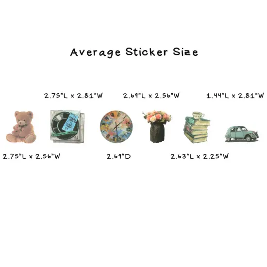 Wrapables Waterproof Vinyl Stickers for Water Bottles, Laptop, Phones, Skateboards, Decals for Teens, 100pcs Vintage {5}