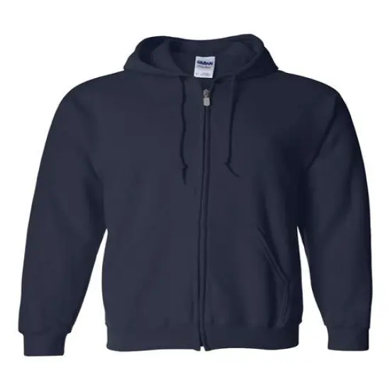 Gildan&reg; Heavy Blend Full-Zip Long Sleeve Hooded Sweatshirt Navy {1}