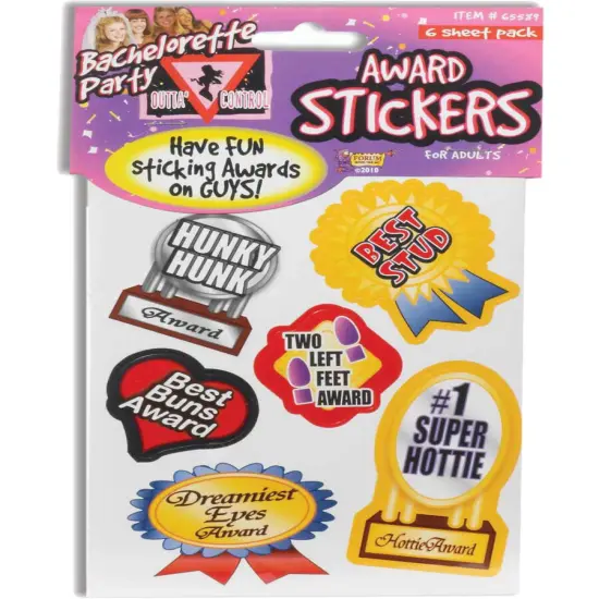 Set Of 6 Bachelorette Party Award Stickers Funny Game Decoration {1}
