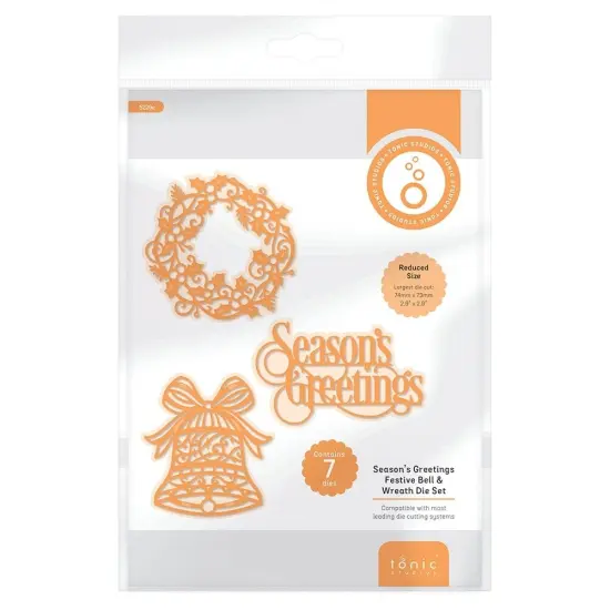 Tonic Studios Die Set-SEASON'S GREETINGS FESTIVE BELL & WREATH {1}