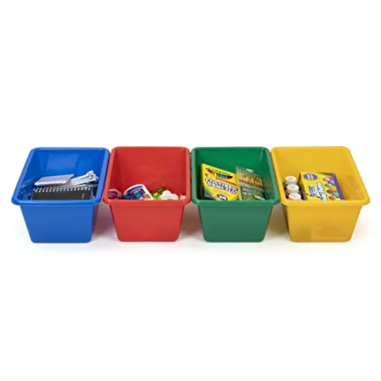Humble Crew Small Plastic Storage Bins, Set of 4, Primary Colors {4}