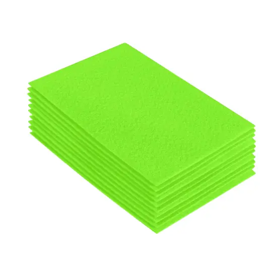 FabricLA Acrylic Felt Sheets for Crafts - Precut 9" X 12" Inches (20 cm X 30 cm) Felt Squares - Use Felt Fabric Craft Sheets for DIY, Costume, and Decoration | Neon Green - 10 Pieces {1}