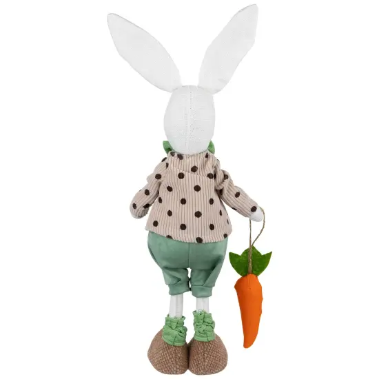 Northlight Polka Dot Boy Rabbit with Carrot Standing Easter Figure - 18" Green {6}