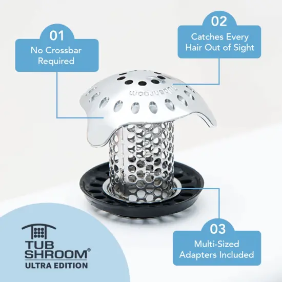 Ultra Revolutionary Bath Tub Drain Protector Hair Catcher/Strainer/Snare Stainless Steel, 1-Pack, Silver {1}