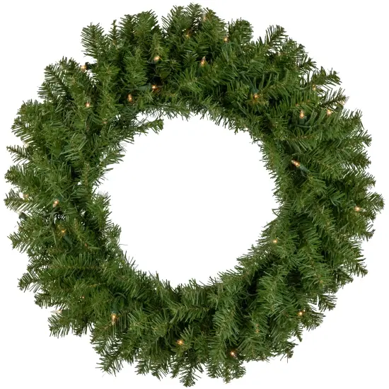 Northlight Pre-Lit Rockwood Pine Artificial Christmas Wreath - 24" - Clear Lights Green {1}
