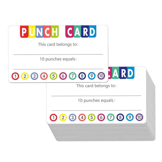 102 Pieces Punch Cards Incentive Loyalty Reward Card for Classroom Business (3.5" x 2") {2}
