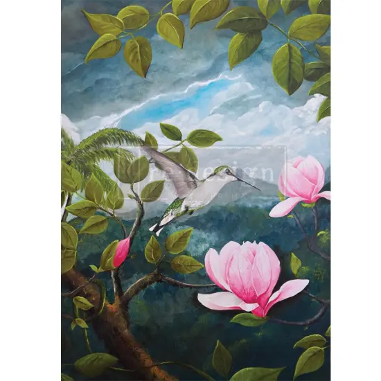 Redesign With Prima A1 Decoupage Rice Paper (Mulberry Tissue Paper) ? Spring Magnolias 23.4"X33.1" 655350655853 {1}