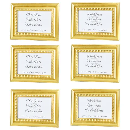 Beaded Gold Wall & Tabletop Picture Frames/Place Card Holder (Set of 6) {4}