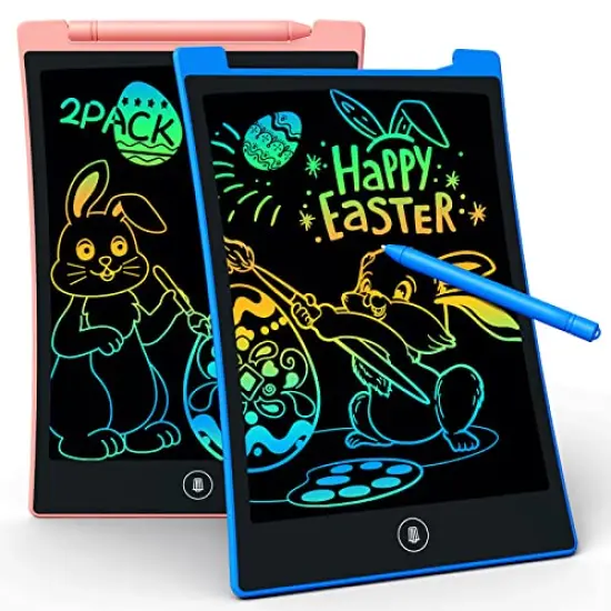 2 Pack LCD Writing Tablet, Colorful Toddler Drawing Pad Doodle Board Erasable, Educational Learning Toys Birthday Gifts for Boys Girls Age 3 4 5 6 7 8 (Blue & Pink) {2}