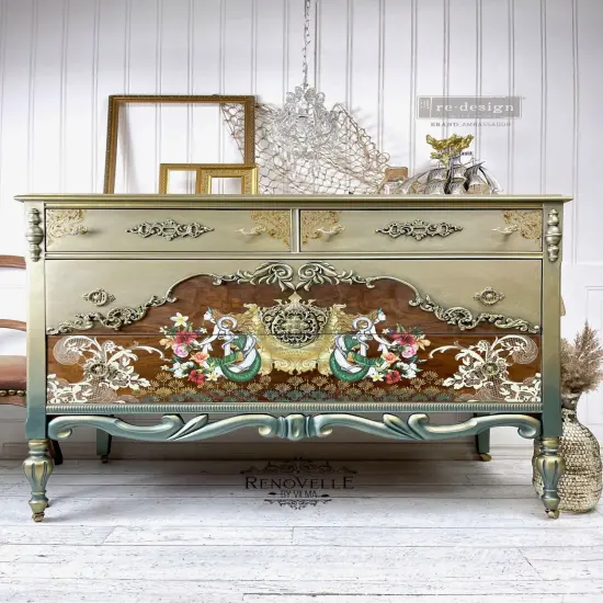 Redesign With Prima Decor Transfers - Cece Mermaid Lace - total sheet size 24"x 35" , cut into 2 sheets 655350657123 {4}