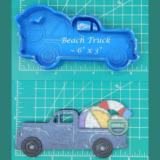 Beach Truck Silicone Freshie Mold {1}
