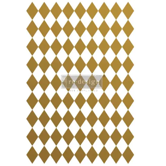 Redesign With Prima Decor Transfers - Gold Harlequin - total sheet size 24"x 35" , cut into 2 sheets 655350657741 {1}