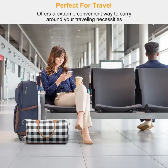 Women Duffle Bag Travel Luggage Bags Weekend Overnight Bag Tote Bags Shoulder Handle Bags White {5}