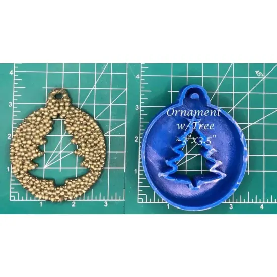 Christmas Ornament with tree silicone freshie mold {1}