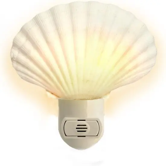 Sea Shell Light Auto Seashell Night Light 1 pc White Clam Sea Shell Night Light Shell Plug in Beach Night Irish Deep Light Plug in {1}