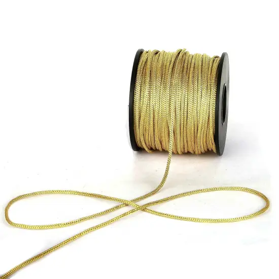 2mm 50 Yards Braided Lift Shade Cord for Necklace Bracelet String Cord, Blind Shade, Trim and Shoelaces (Gold) {4}