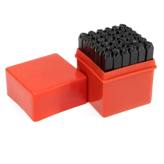 36 Pieces Number and Letter Punch Set with Heat-Treated Steel Punches for Imprinting and Arts and Crafts, 1/4-Inch Shaft,Stamp Set {2}