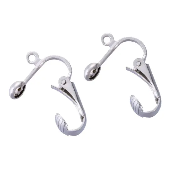 36 Pieces Clip-on Earring Converter with Easy Open Loop for DIY Earring and Turn Any Studs or Pierced into Clip on (Silver) {5}