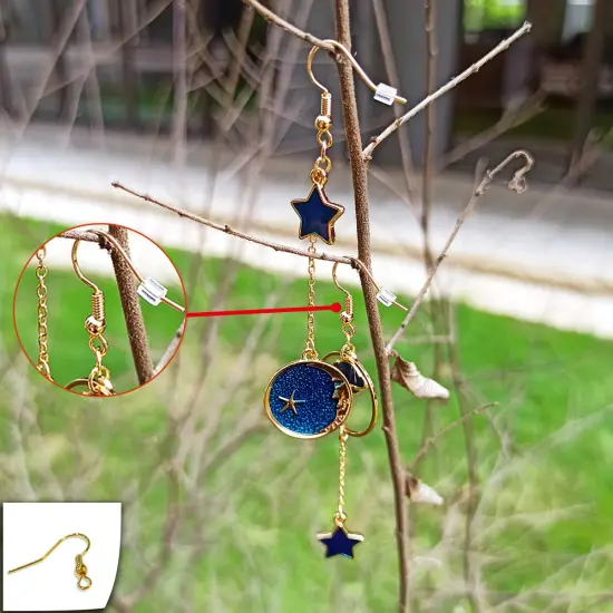 120 Pieces Earring Hooks with Ball and Coil, Hypo Allergenic Plated Gold Ear Wires with Transparent Storage Box, for DIY Jewelry Making {6}