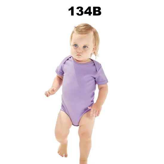 BELLA + CANVAS&reg; Infant Triblend Short Sleeve One Piece Peach Triblend {3}