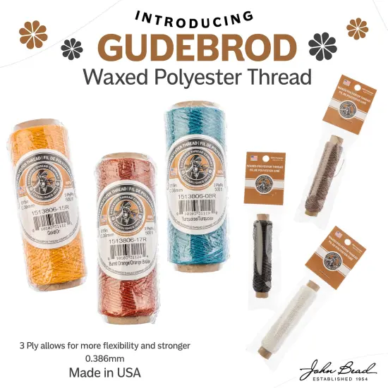 Gudebrod 0.015" Waxed Polyester Thread 500ft | Made In USA Turquoise {5}